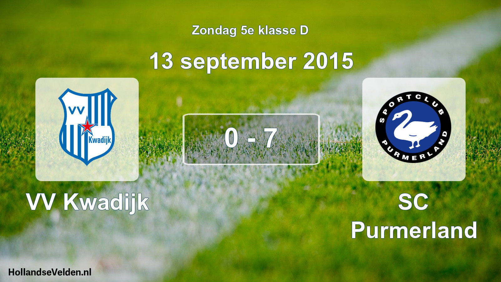 Total number of matches played: VV Kwadijk - SC Purmerland 0 - 7 (13 September 2015)