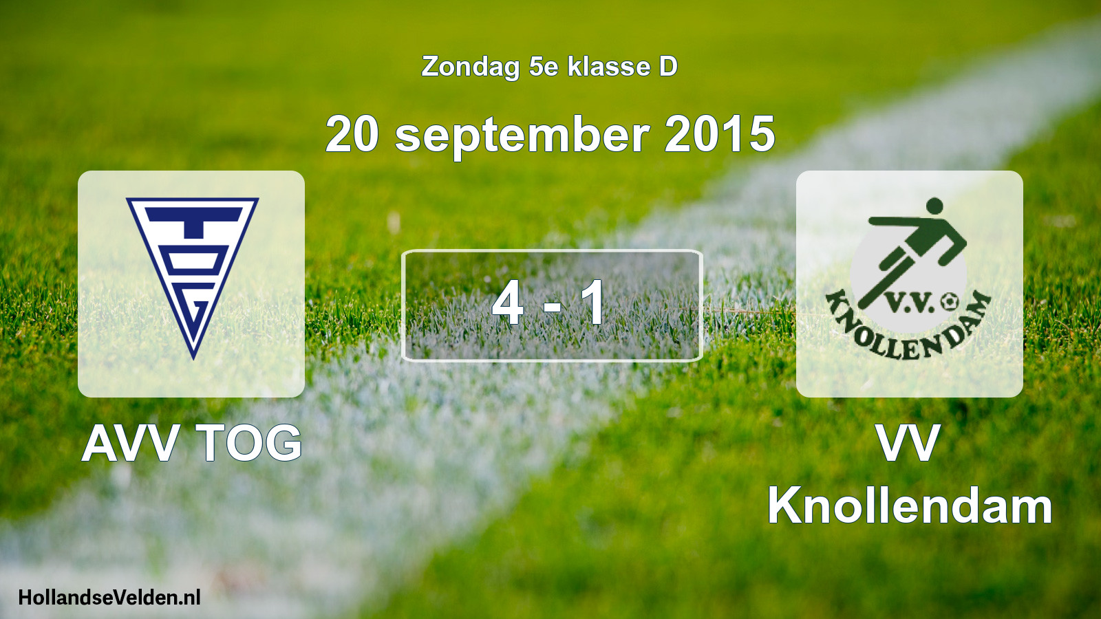 Total number of matches played: AVV TOG - VV Knollendam 4 - 1 (20 September 2015)