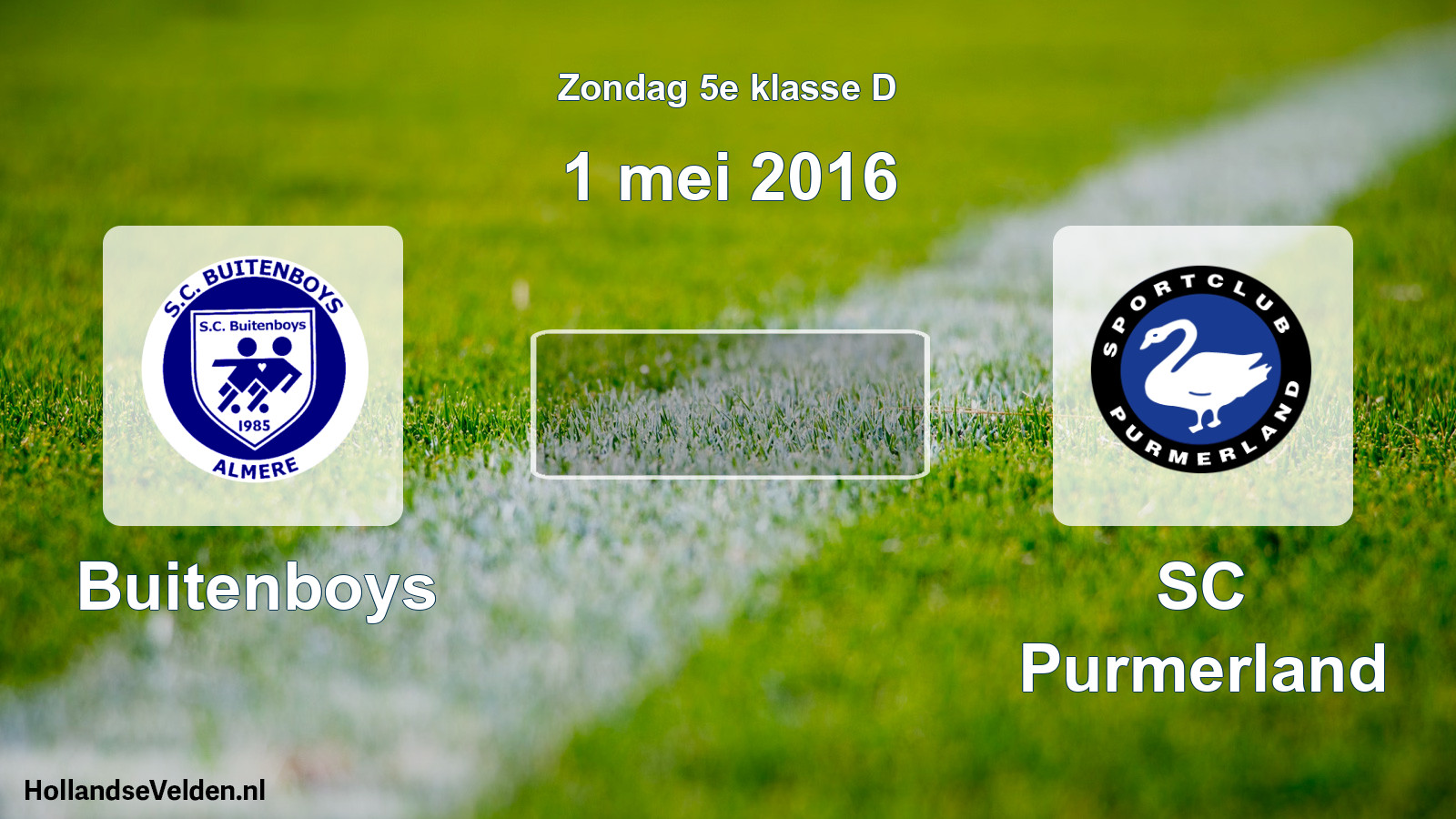 Scheduled Match: Buitenboys - SC Purmerland (1 May 2016)