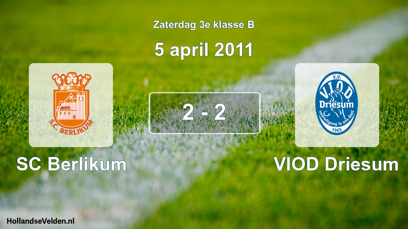 Total number of matches played: SC Berlikum - VIOD Driesum 2 - 2 (5 April 2011)
