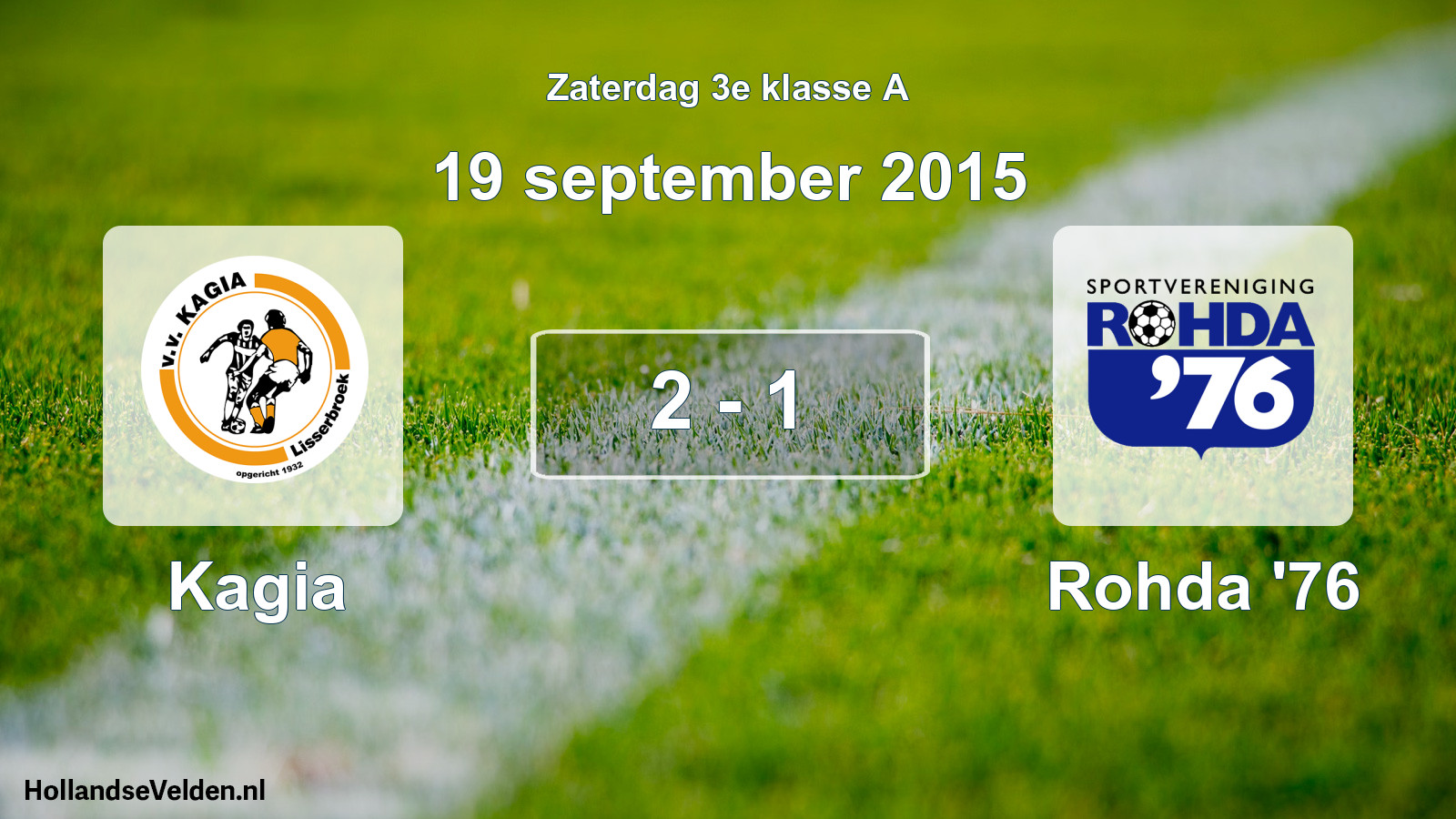 Total number of matches played: Kagia - Rohda '76 2 - 1 (19 September 2015)