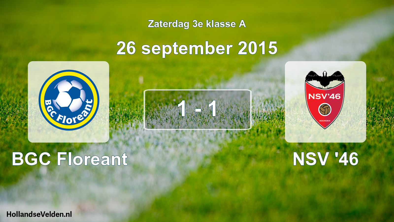 Total number of matches played: BGC Floreant - NSV '46 1 - 1 (26 September 2015)