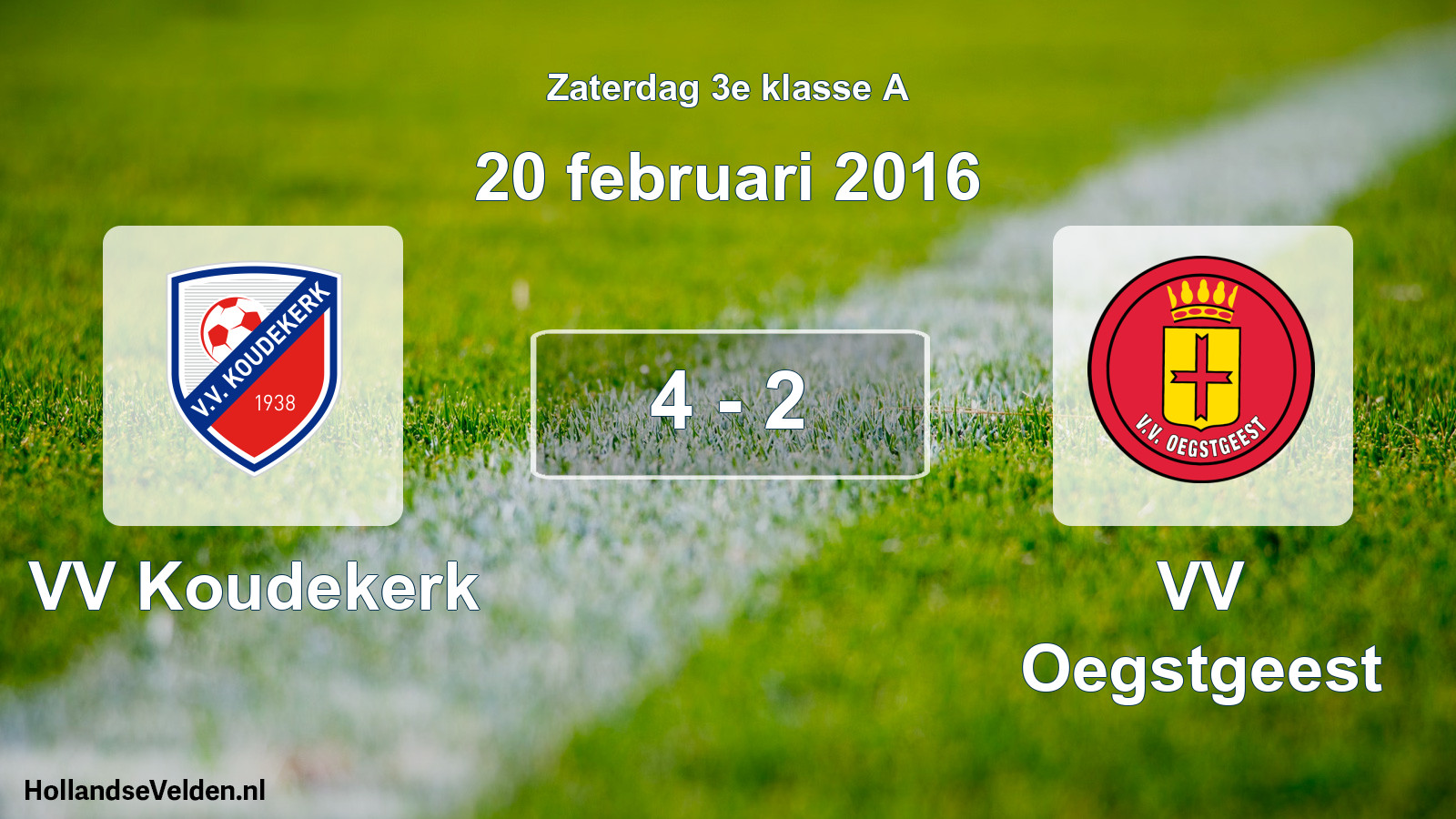 Total number of matches played: VV Koudekerk - VV Oegstgeest 4 - 2 (20 February 2016)