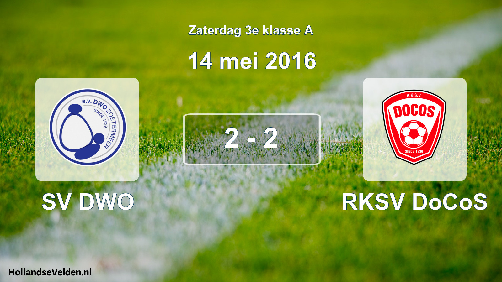 Total number of matches played: SV DWO - RKSV DoCoS 2 - 2 (14 May 2016)