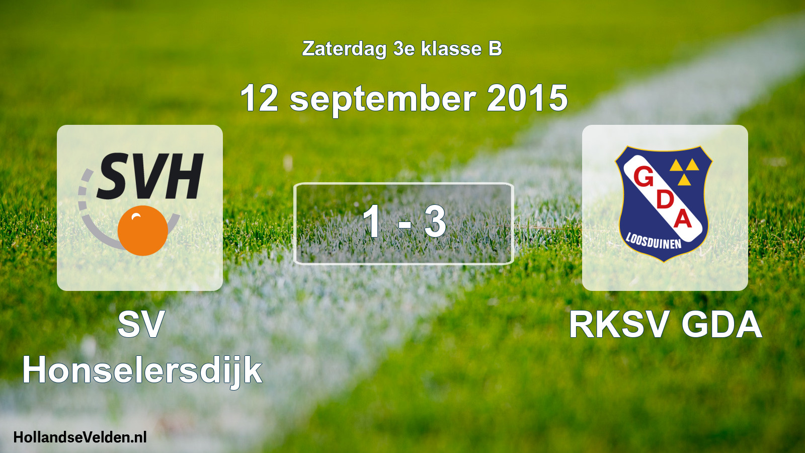 Total number of matches played: SV Honselersdijk - RKSV GDA 1 - 3 (12 September 2015)