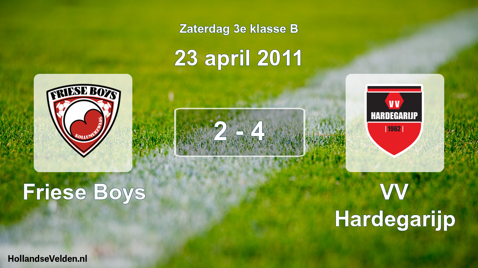 Total number of matches played: Friese Boys - VV Hardegarijp 2 - 4 (23 April 2011)
