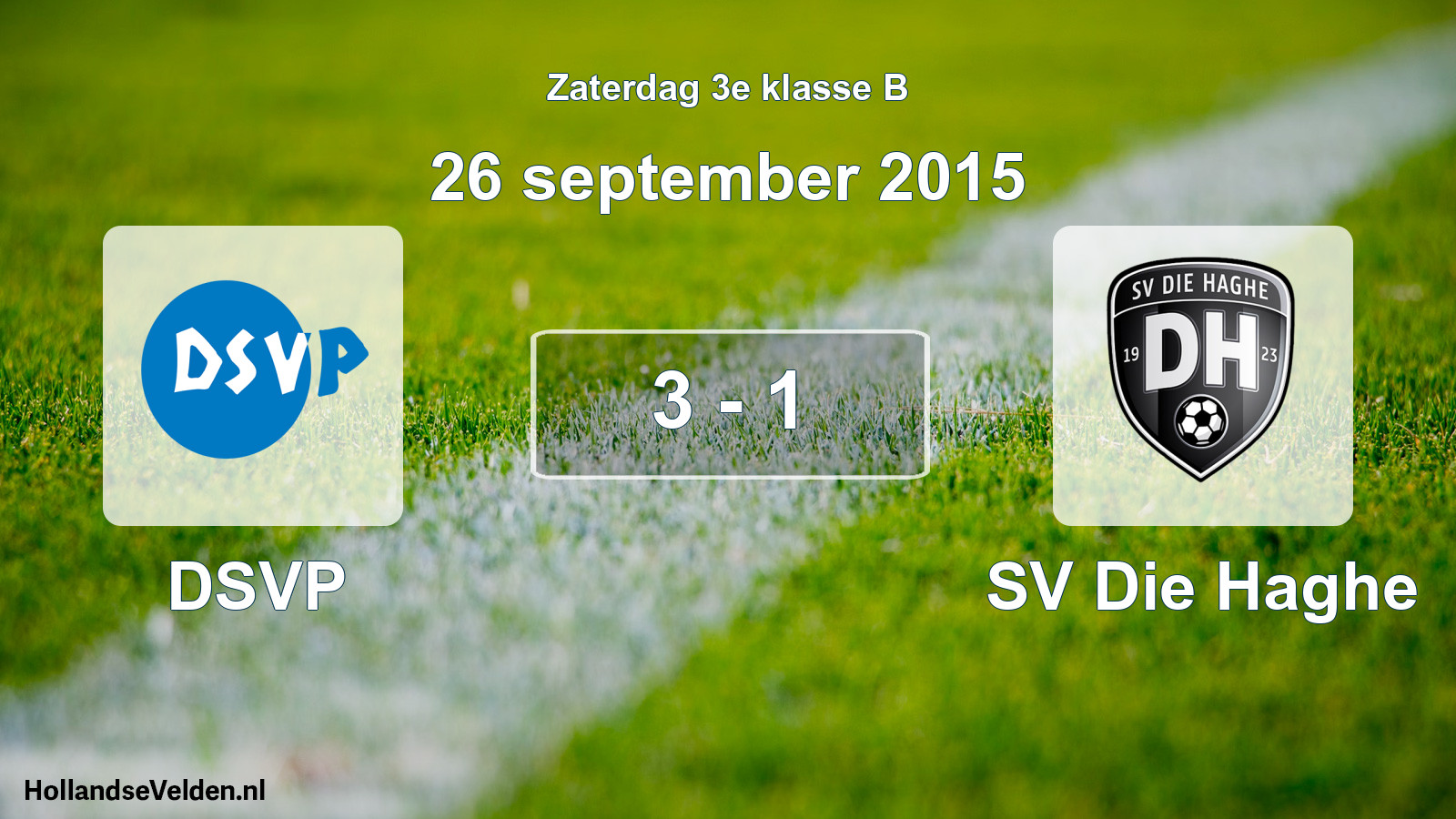 Total number of matches played: DSVP - SV Die Haghe 3 - 1 (26 September 2015)