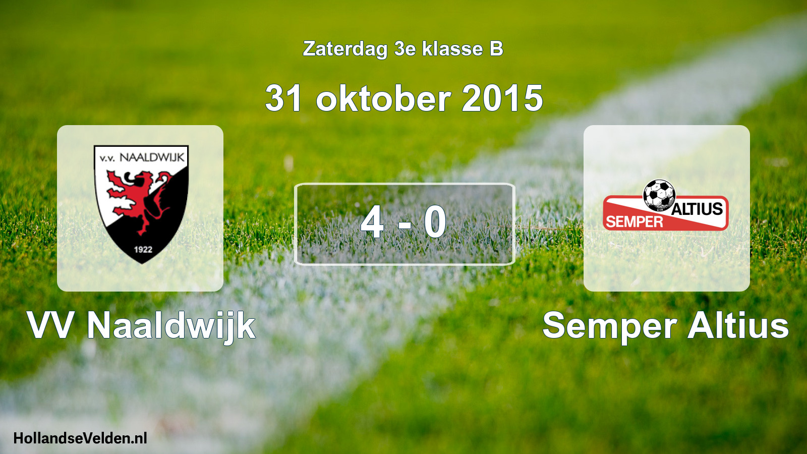 Total number of matches played: VV Naaldwijk - Semper Altius 4 - 0 (31 October 2015)