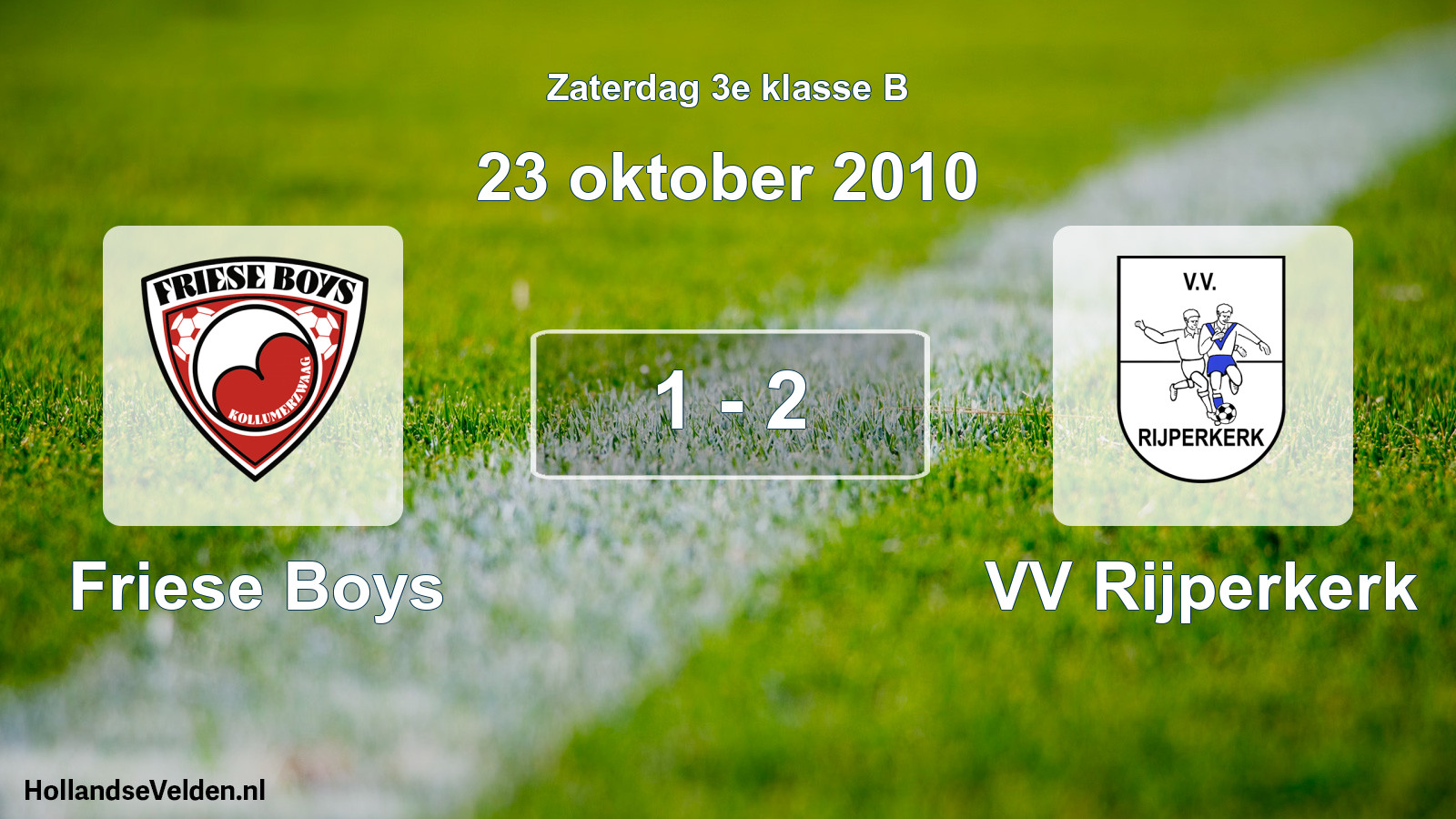 Total number of matches played: Friese Boys - VV Rijperkerk 1 - 2 (23 October 2010)