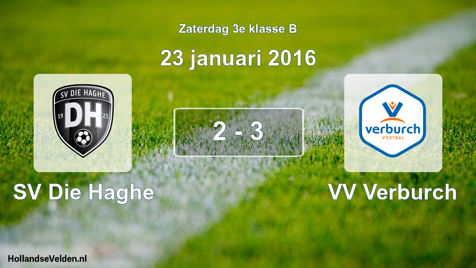 Total number of matches played: SV Die Haghe - VV Verburch 2 - 3 (23 January 2016)