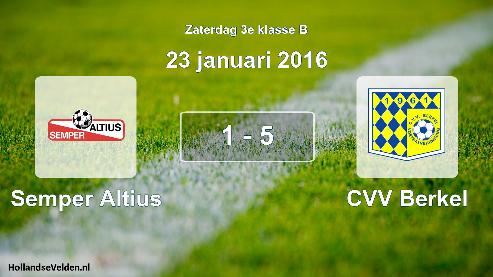 Total number of matches played: Semper Altius - CVV Berkel 1 - 5 (23 January 2016)
