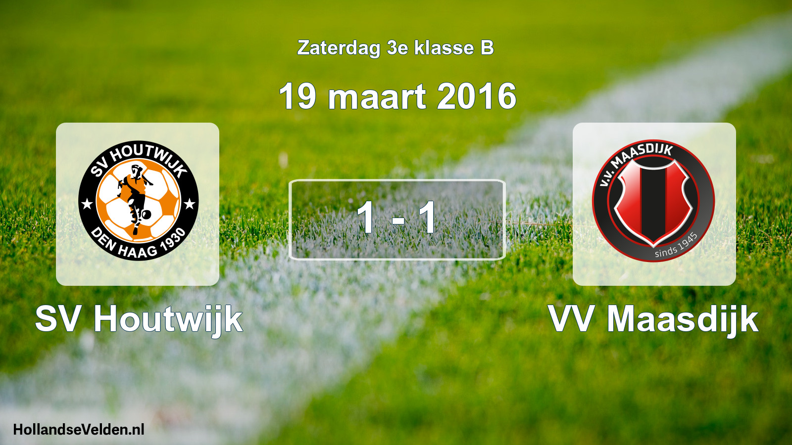 Total number of matches played: SV Houtwijk - VV Maasdijk 1 - 1 (19 March 2016)