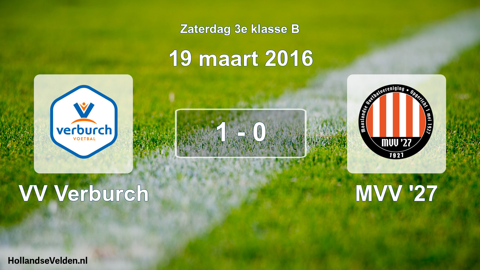 Total number of matches played: VV Verburch - MVV '27 1 - 0 (19 March 2016)