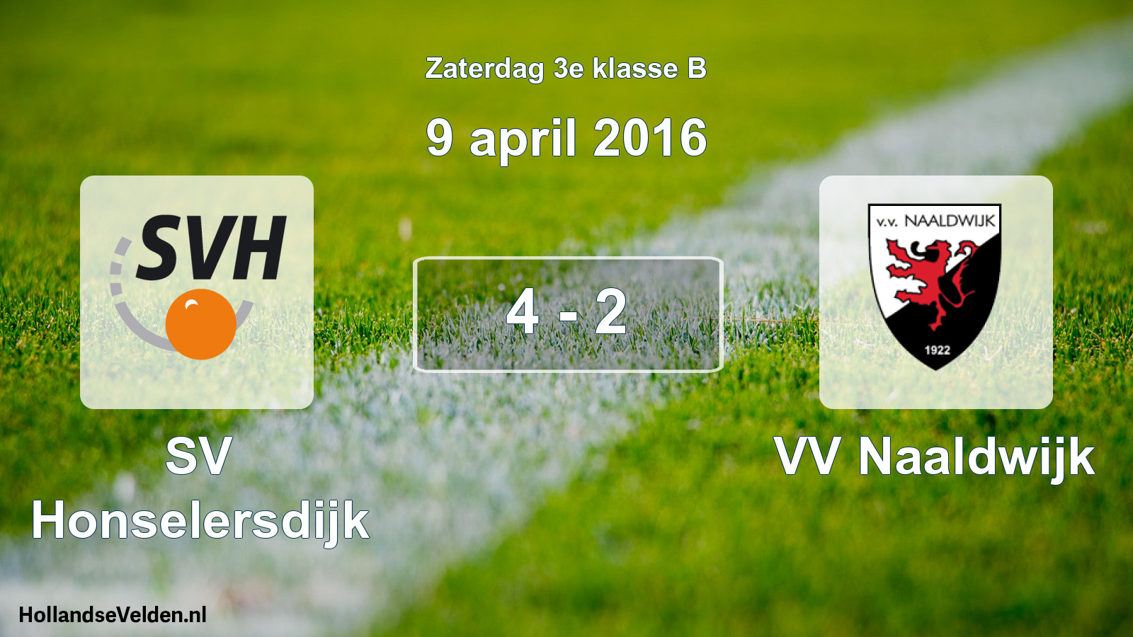 Total number of matches played: SV Honselersdijk - VV Naaldwijk 4 - 2 (9 April 2016)