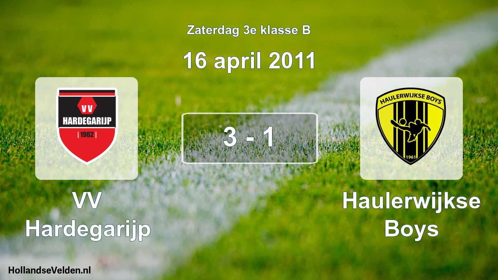 Total number of matches played: VV Hardegarijp - Haulerwijkse Boys 3 - 1 (16 April 2011)