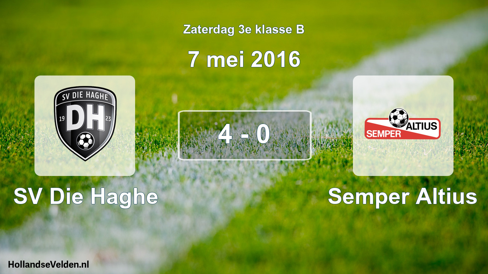 Total number of matches played: SV Die Haghe - Semper Altius 4 - 0 (7 May 2016)