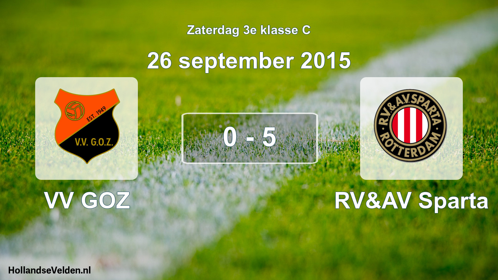Total number of matches played: VV GOZ - RV&AV Sparta 0 - 5 (26 September 2015)