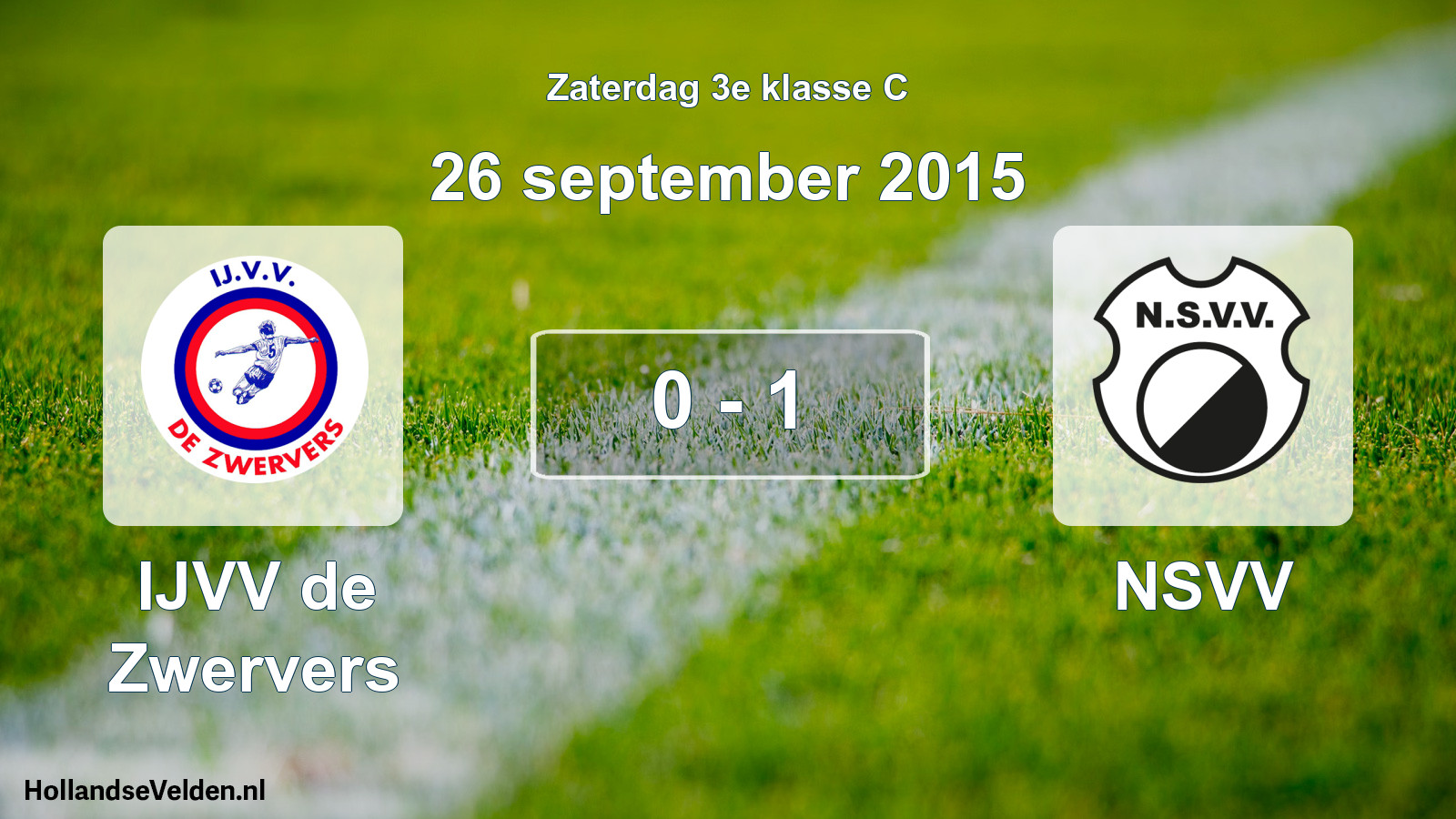 Total number of matches played: IJVV de Zwervers - NSVV 0 - 1 (26 September 2015)