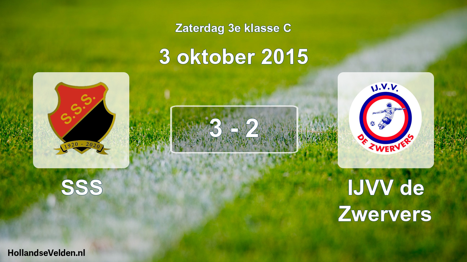 Total number of matches played: SSS - IJVV de Zwervers 3 - 2 (3 October 2015)