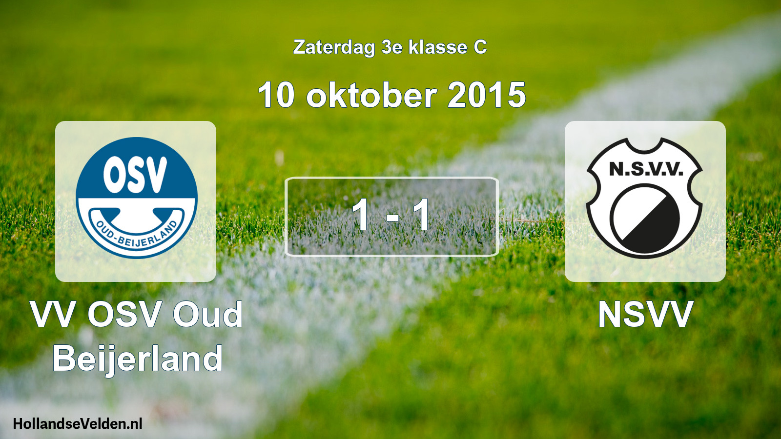 Total number of matches played: VV OSV Oud Beijerland - NSVV 1 - 1 (10 October 2015)