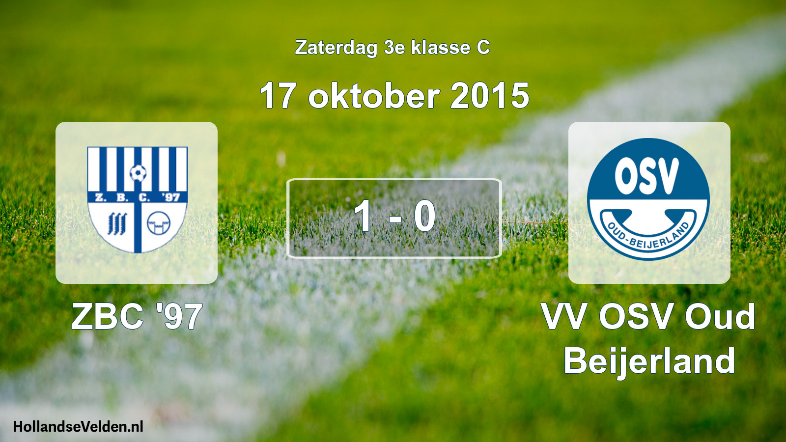 Total number of matches played: ZBC '97 - VV OSV Oud Beijerland 1 - 0 (17 October 2015)