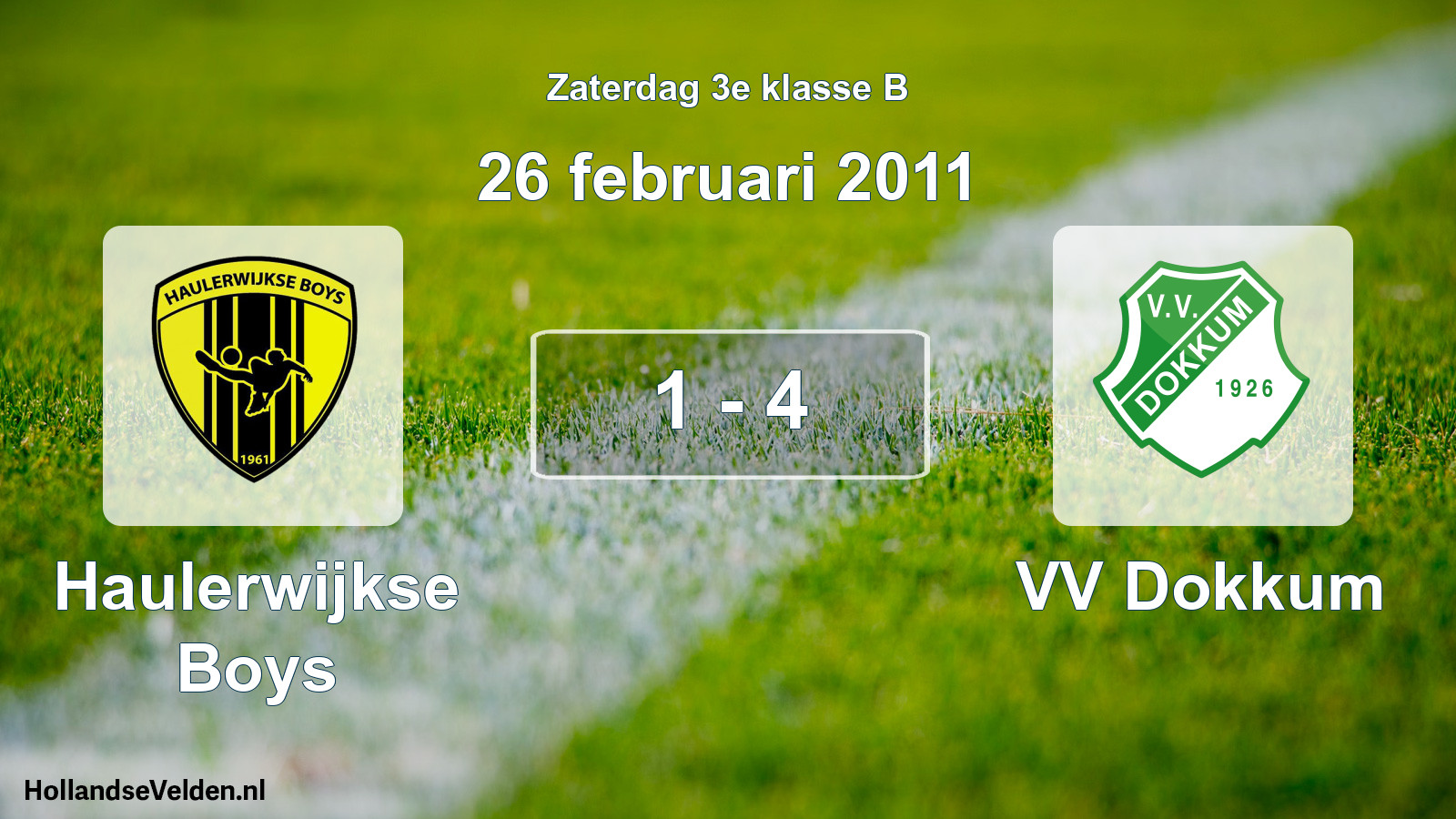 Total number of matches played: Haulerwijkse Boys - VV Dokkum 1 - 4 (26 February 2011)
