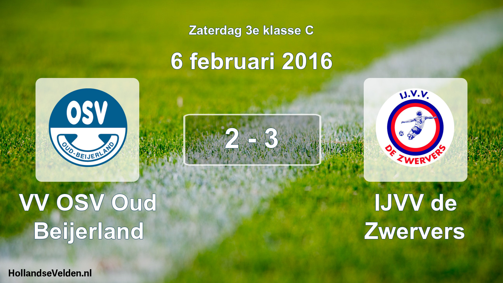 Total number of matches played: VV OSV Oud Beijerland - IJVV de Zwervers 2 - 3 (6 February 2016)