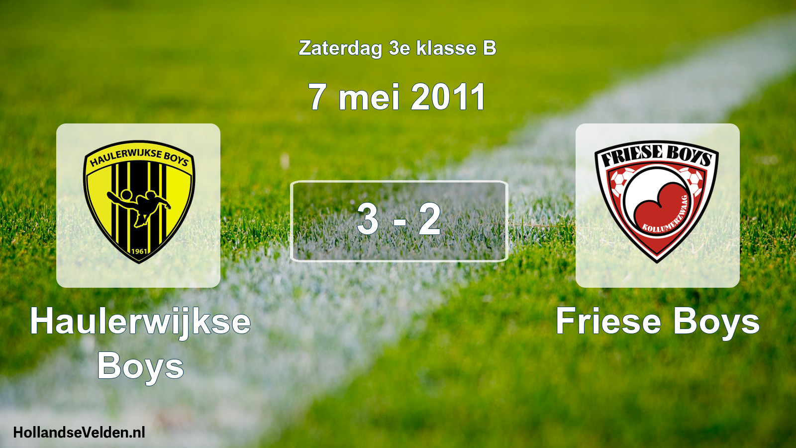 Total number of matches played: Haulerwijkse Boys - Friese Boys 3 - 2 (7 May 2011)