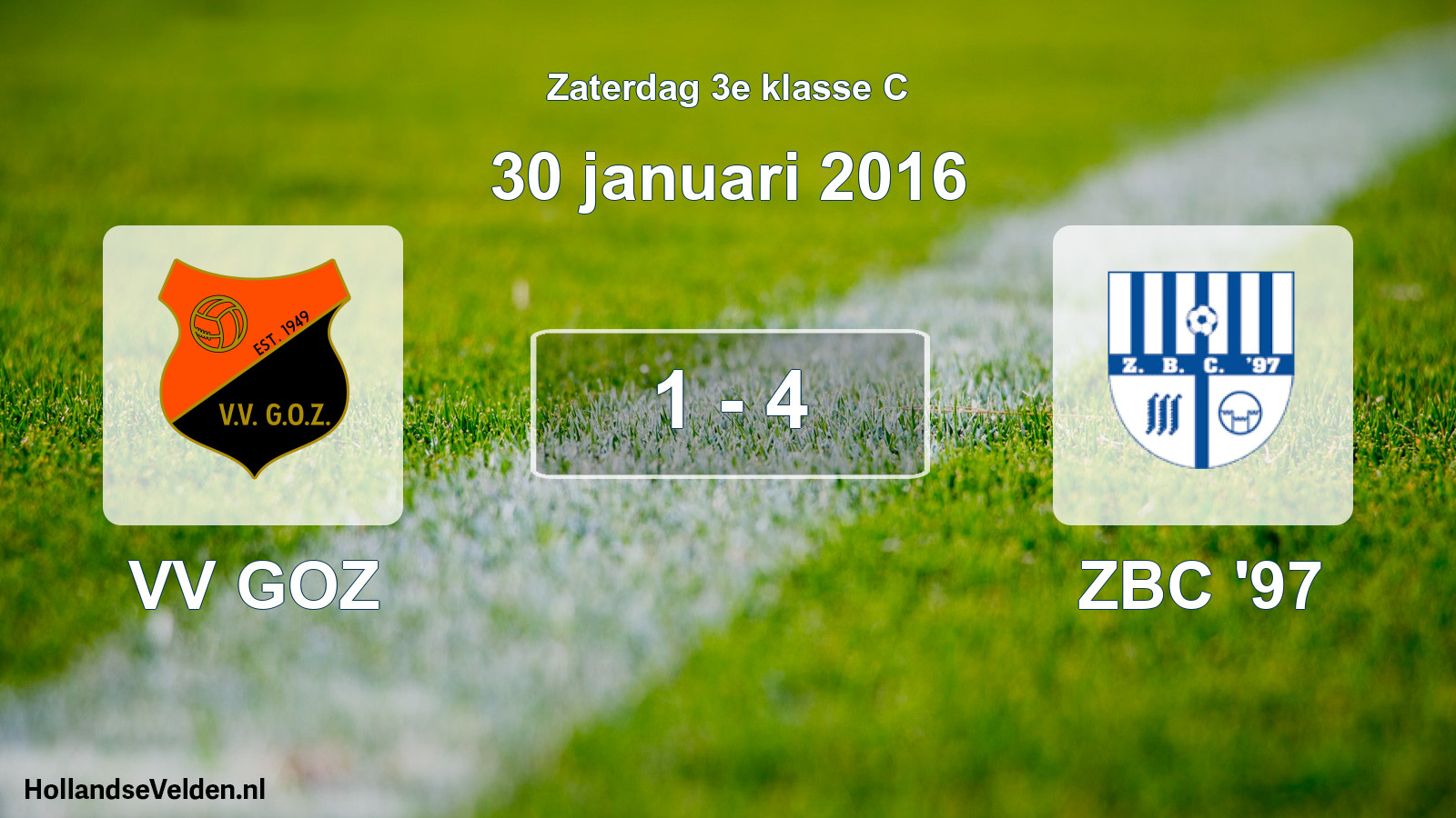 Total number of matches played: VV GOZ - ZBC '97 1 - 4 (30 January 2016)