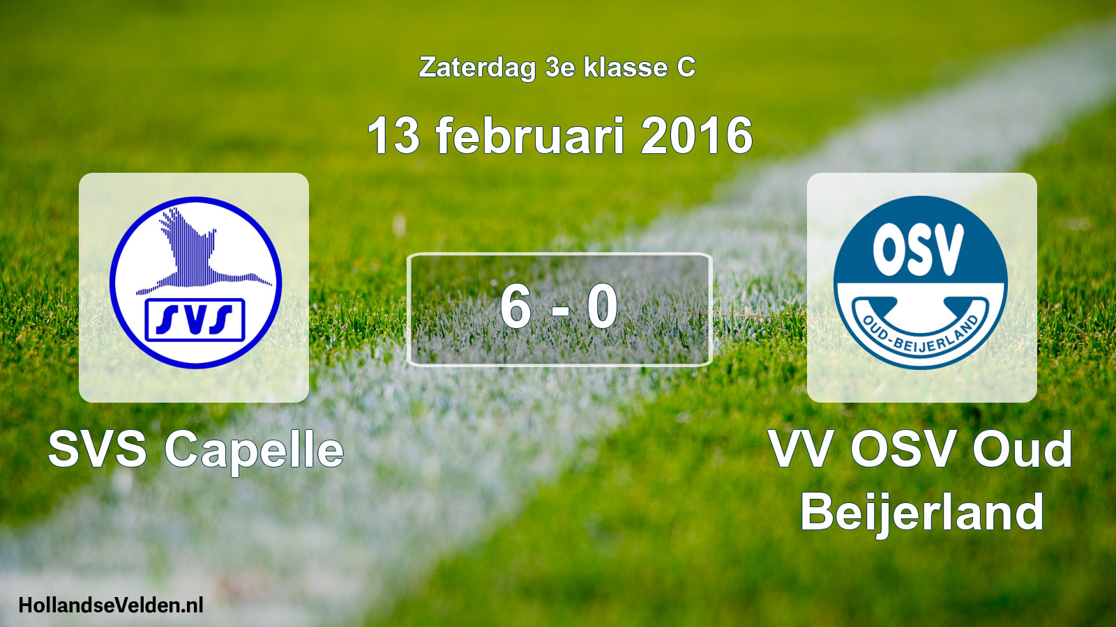 Total number of matches played: SVS Capelle - VV OSV Oud Beijerland 6 - 0 (13 February 2016)