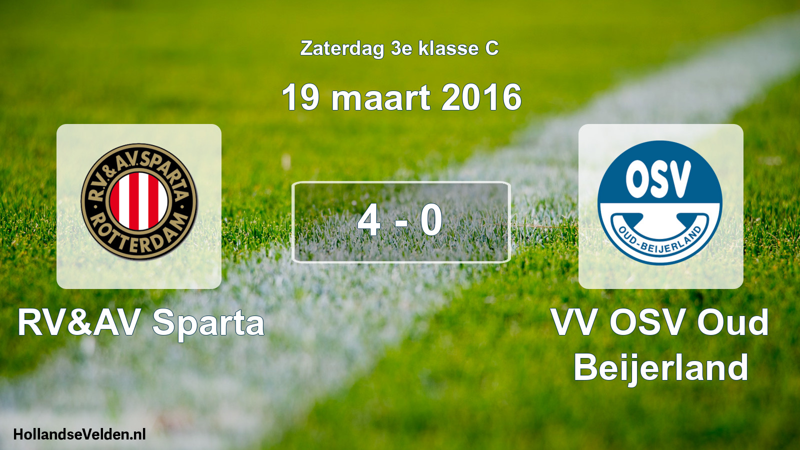 Total number of matches played: RV&AV Sparta - VV OSV Oud Beijerland 4 - 0 (19 March 2016)