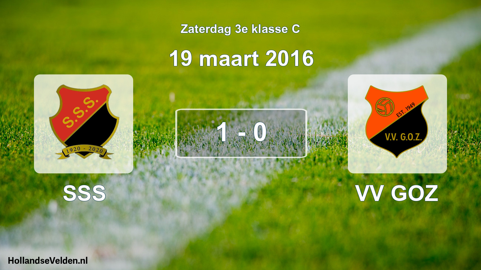 Total number of matches played: SSS - VV GOZ 1 - 0 (19 March 2016)