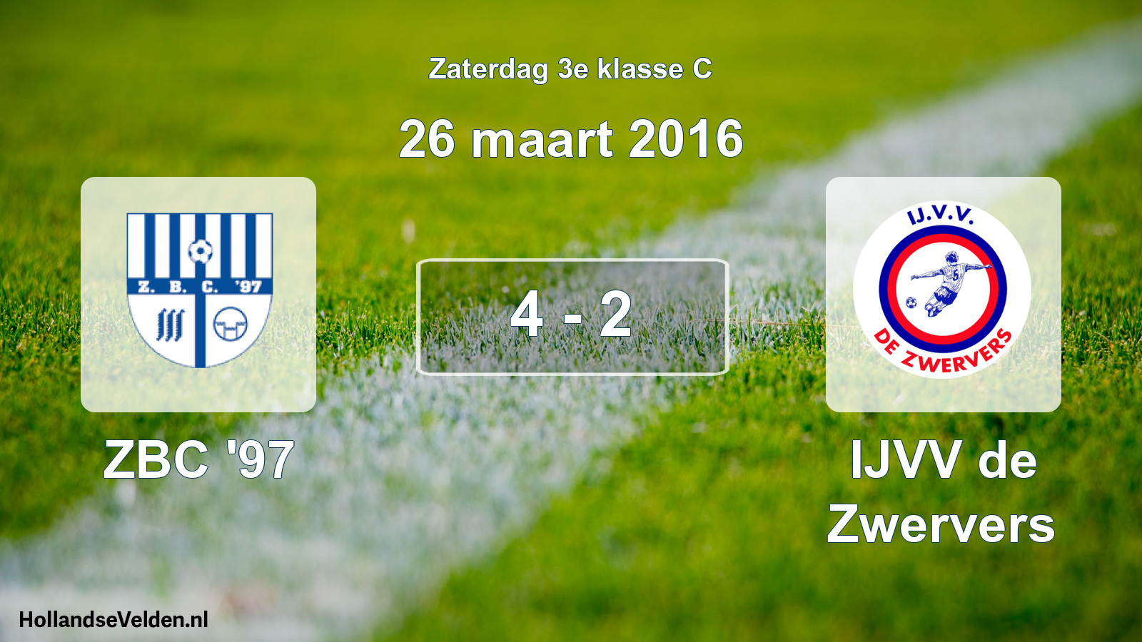 Total number of matches played: ZBC '97 - IJVV de Zwervers 4 - 2 (26 March 2016)