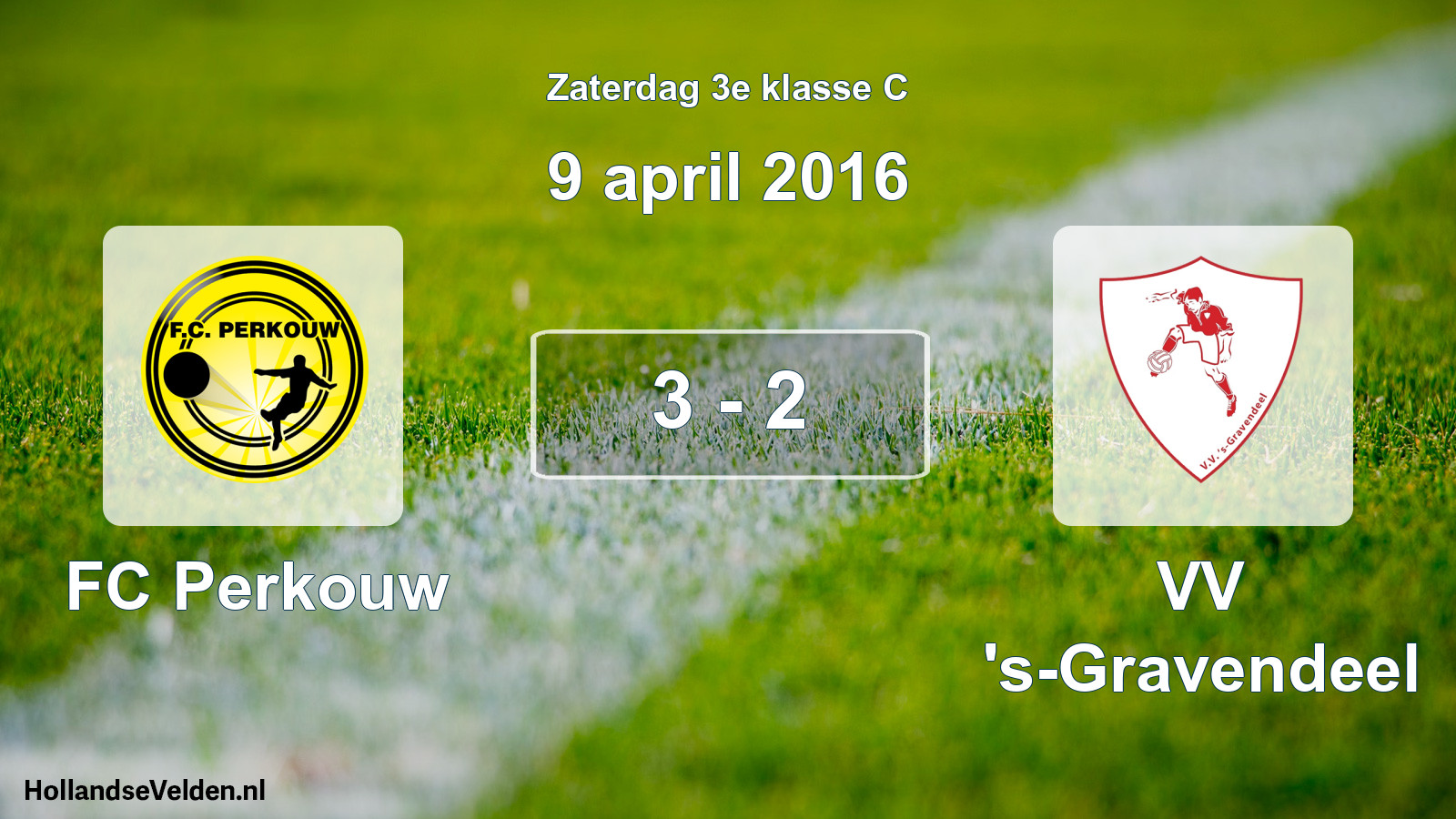 Total number of matches played: FC Perkouw - VV 's-Gravendeel 3 - 2 (9 April 2016)