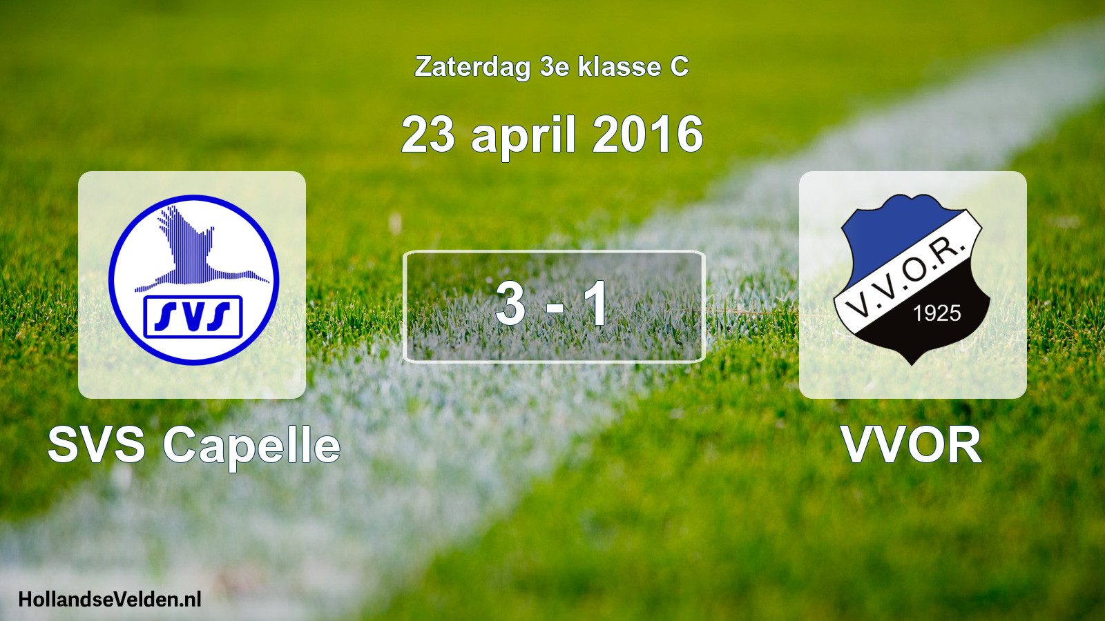 Total number of matches played: SVS Capelle - VVOR 3 - 1 (23 April 2016)
