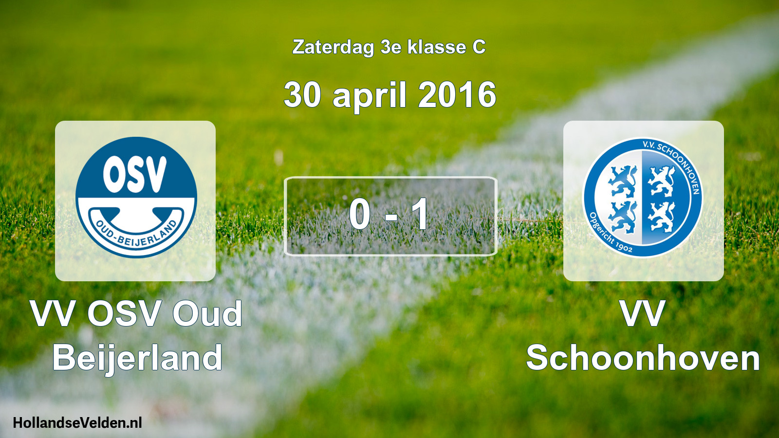 Total number of matches played: VV OSV Oud Beijerland - VV Schoonhoven 0 - 1 (30 April 2016)