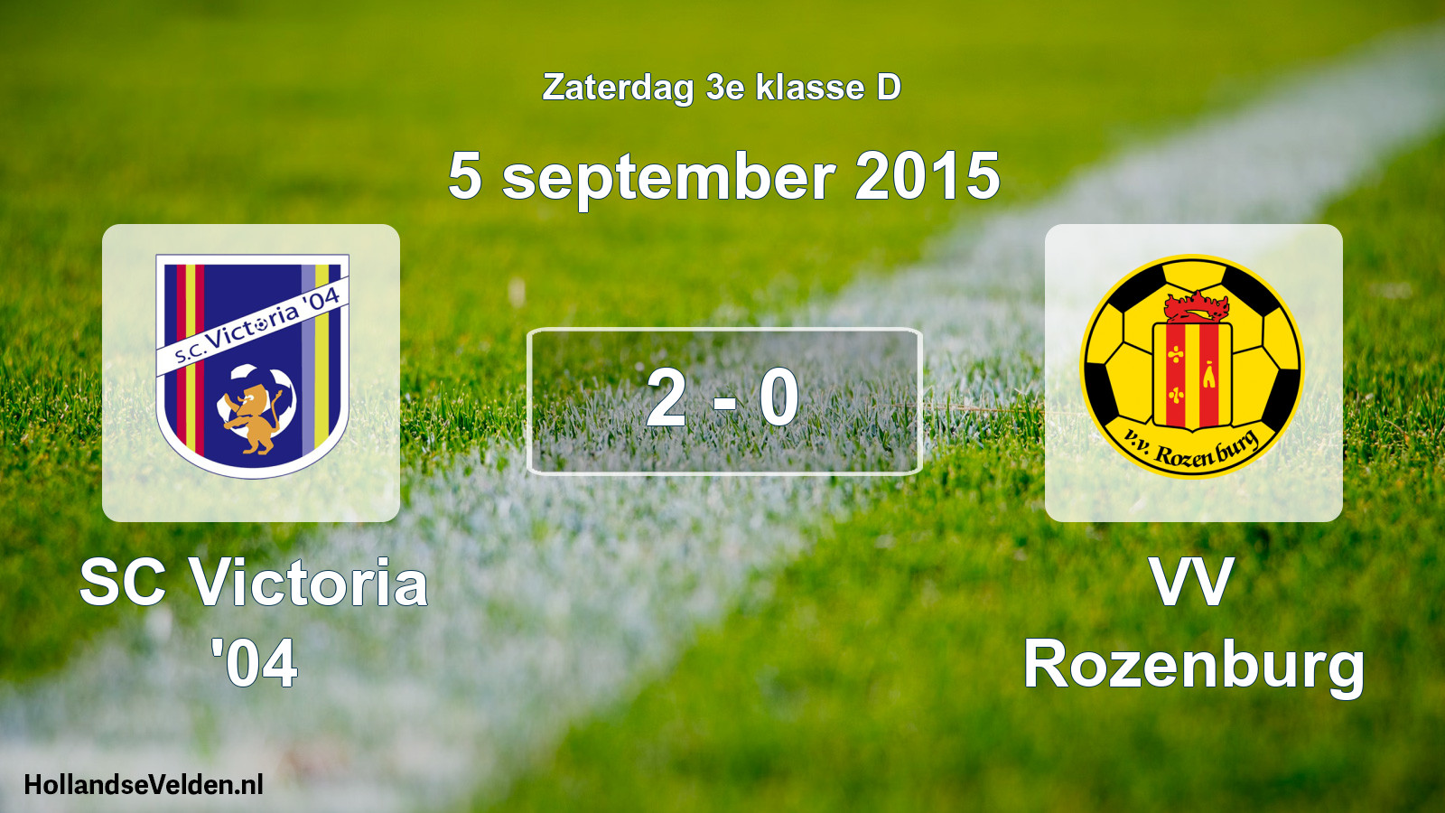 Total number of matches played: SC Victoria '04 - VV Rozenburg 2 - 0 (5 September 2015)