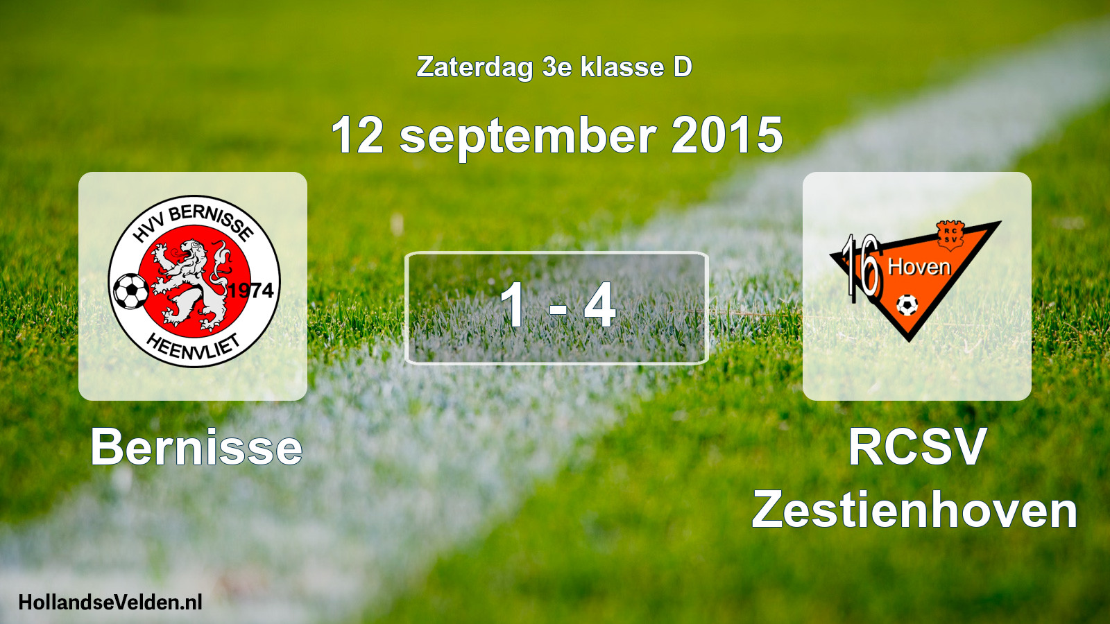 Total number of matches played: Bernisse - RCSV Zestienhoven 1 - 4 (12 September 2015)