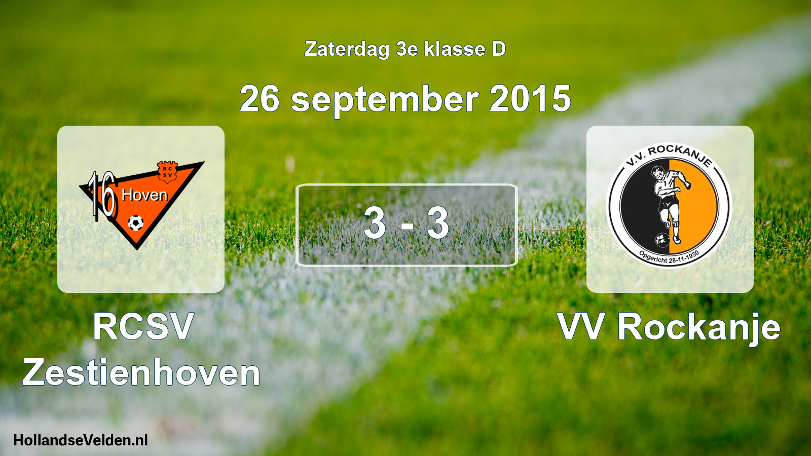 Total number of matches played: RCSV Zestienhoven - VV Rockanje 3 - 3 (26 September 2015)
