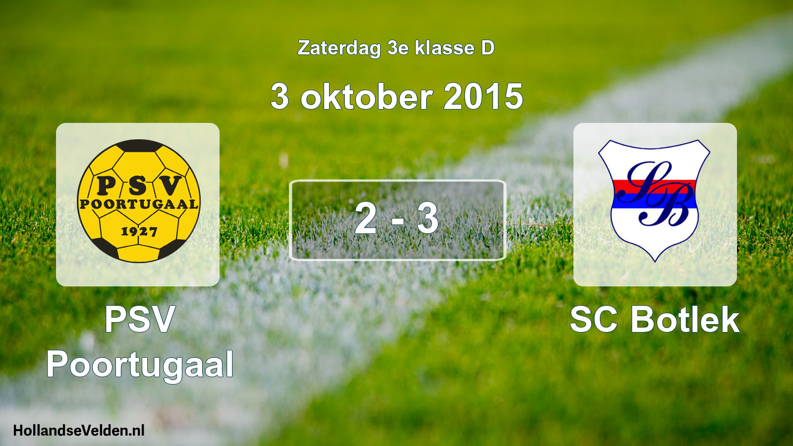Total number of matches played: PSV Poortugaal - SC Botlek 2 - 3 (3 October 2015)