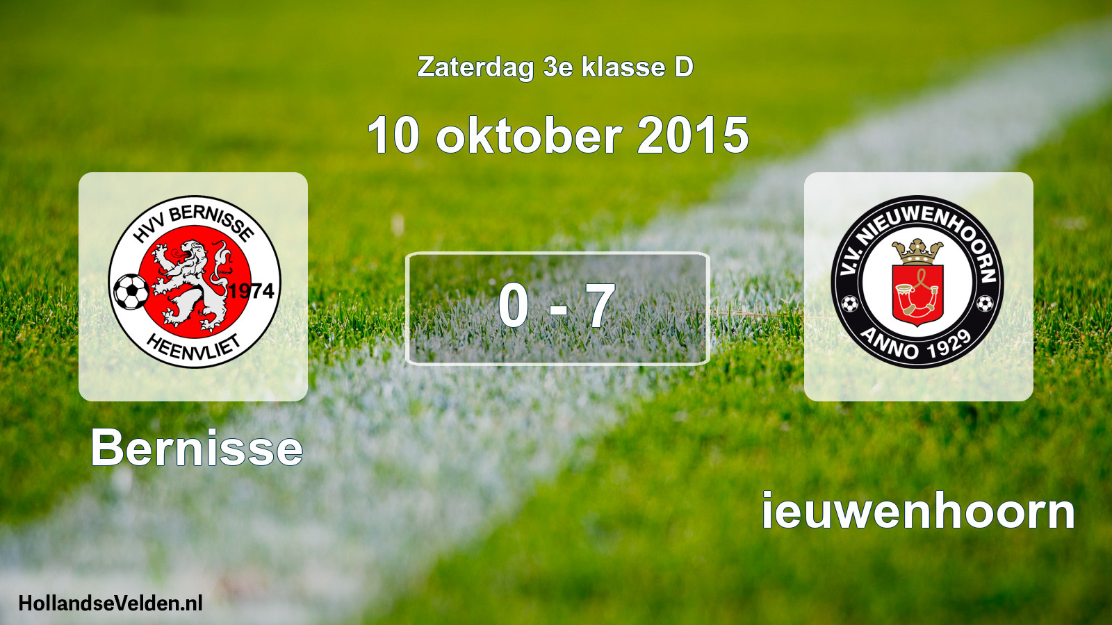 Total number of matches played: Bernisse - Nieuwenhoorn 0 - 7 (10 October 2015)