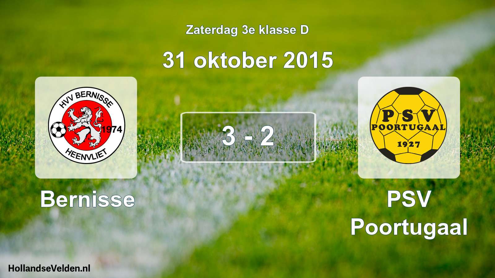 Total number of matches played: Bernisse - PSV Poortugaal 3 - 2 (31 October 2015)