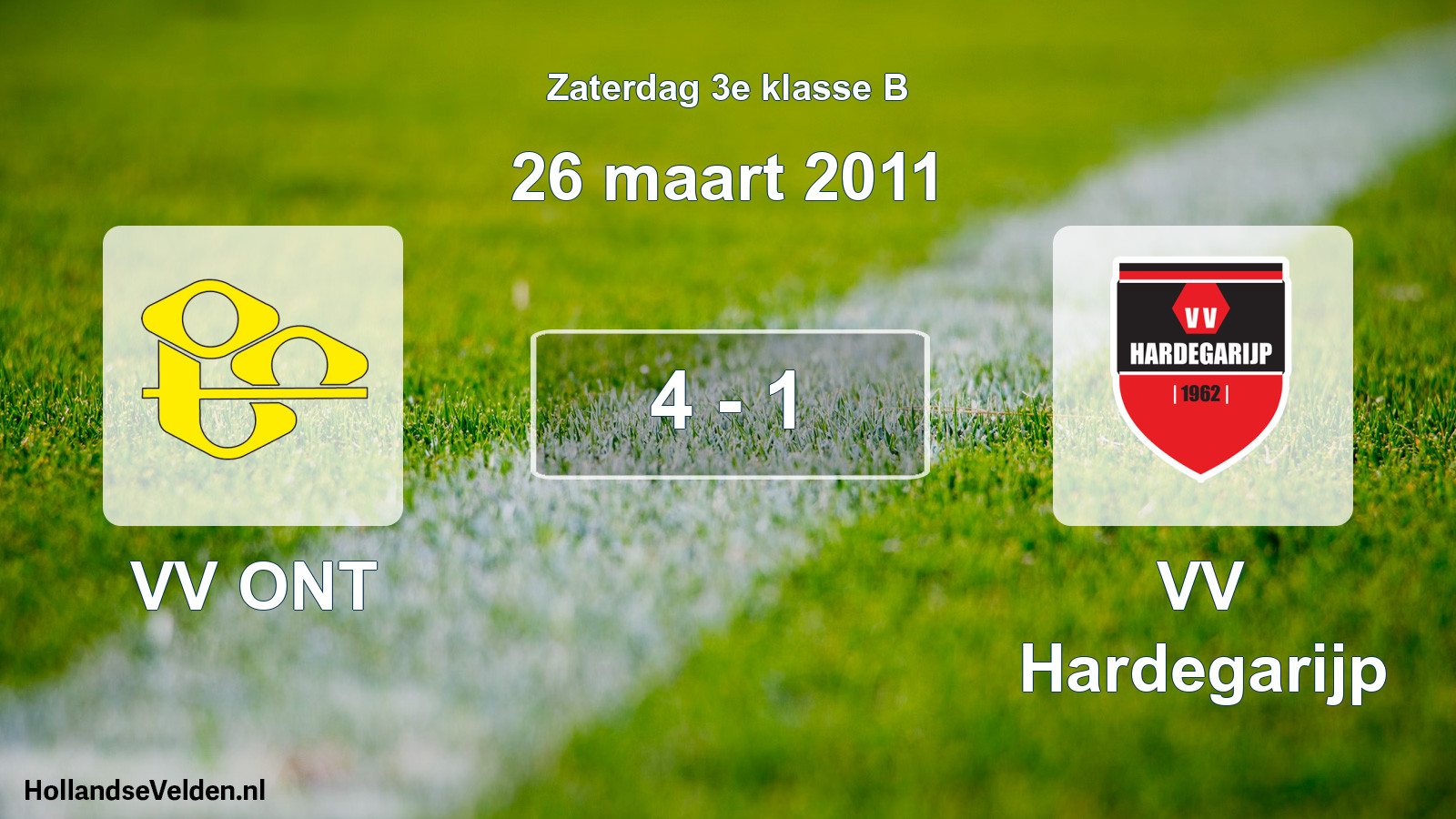 Total number of matches played: VV ONT - VV Hardegarijp 4 - 1 (26 March 2011)