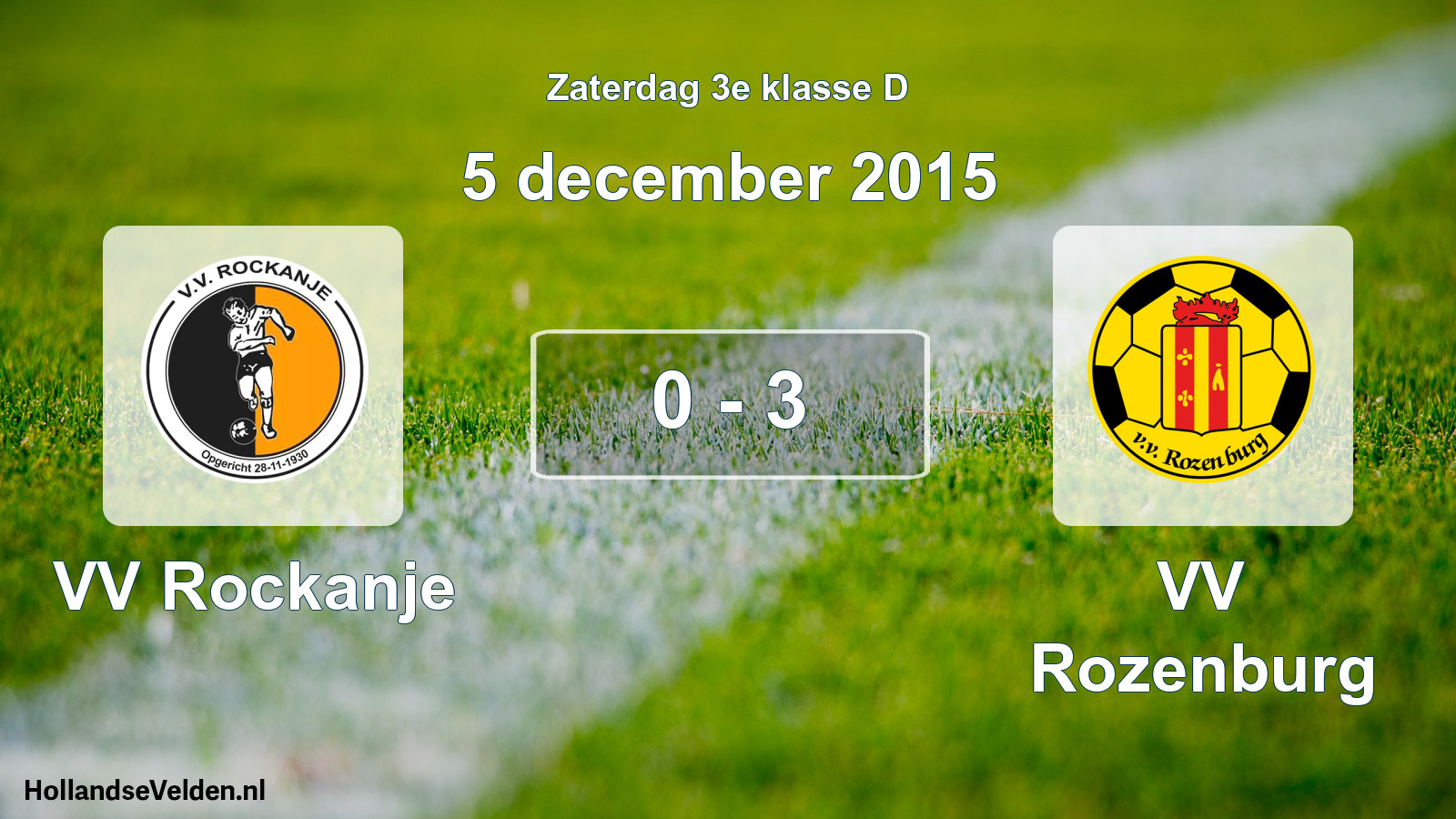 Total number of matches played: VV Rockanje - VV Rozenburg 0 - 3 (5 December 2015)