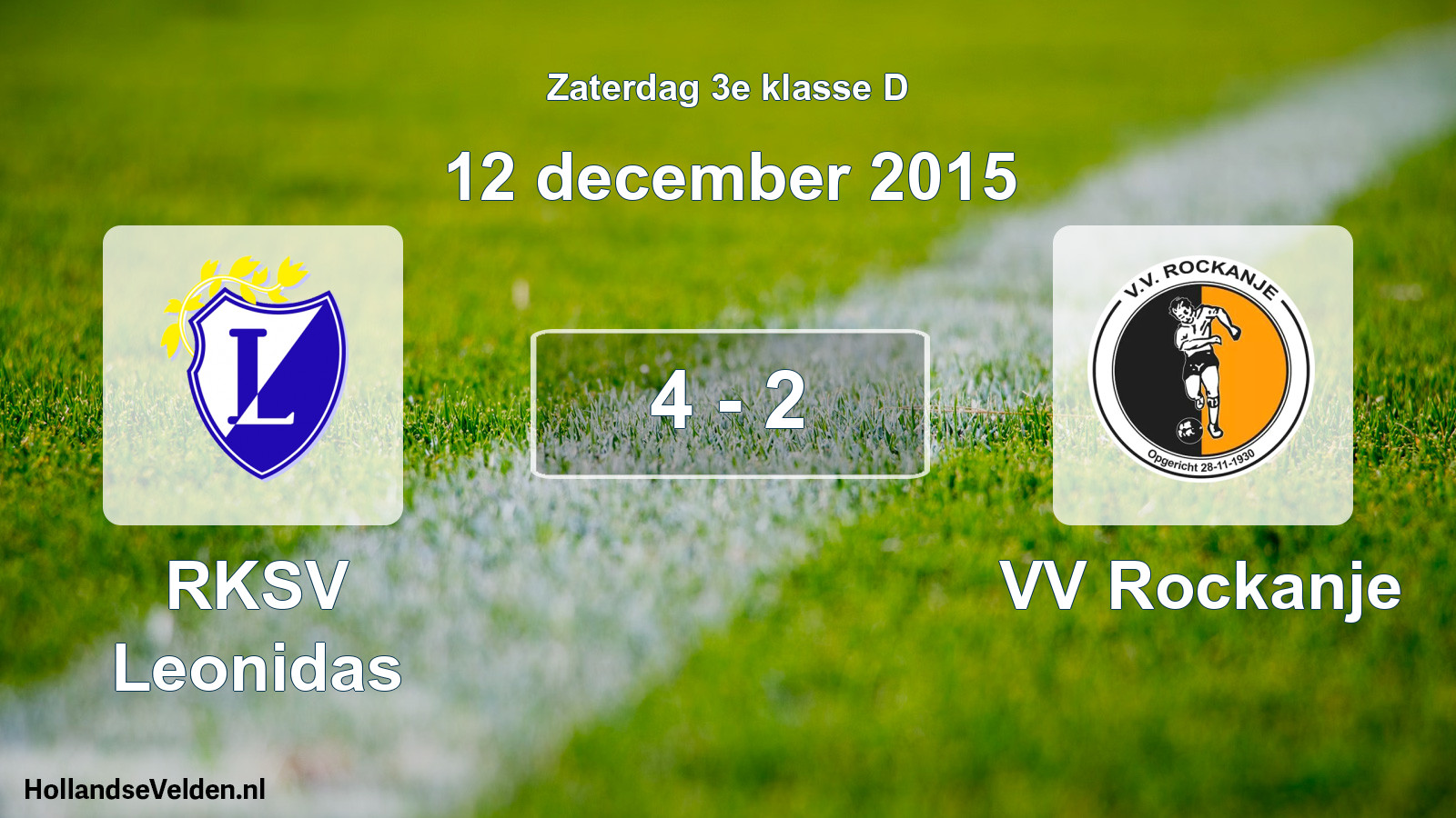 Total number of matches played: RKSV Leonidas - VV Rockanje 4 - 2 (12 December 2015)