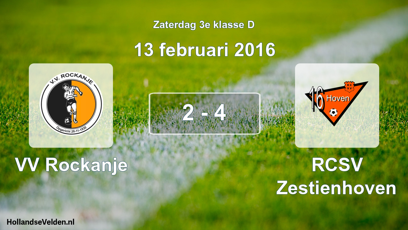 Total number of matches played: VV Rockanje - RCSV Zestienhoven 2 - 4 (13 February 2016)