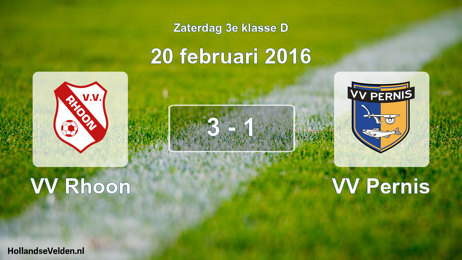 Total number of matches played: VV Rhoon - VV Pernis 3 - 1 (20 February 2016)