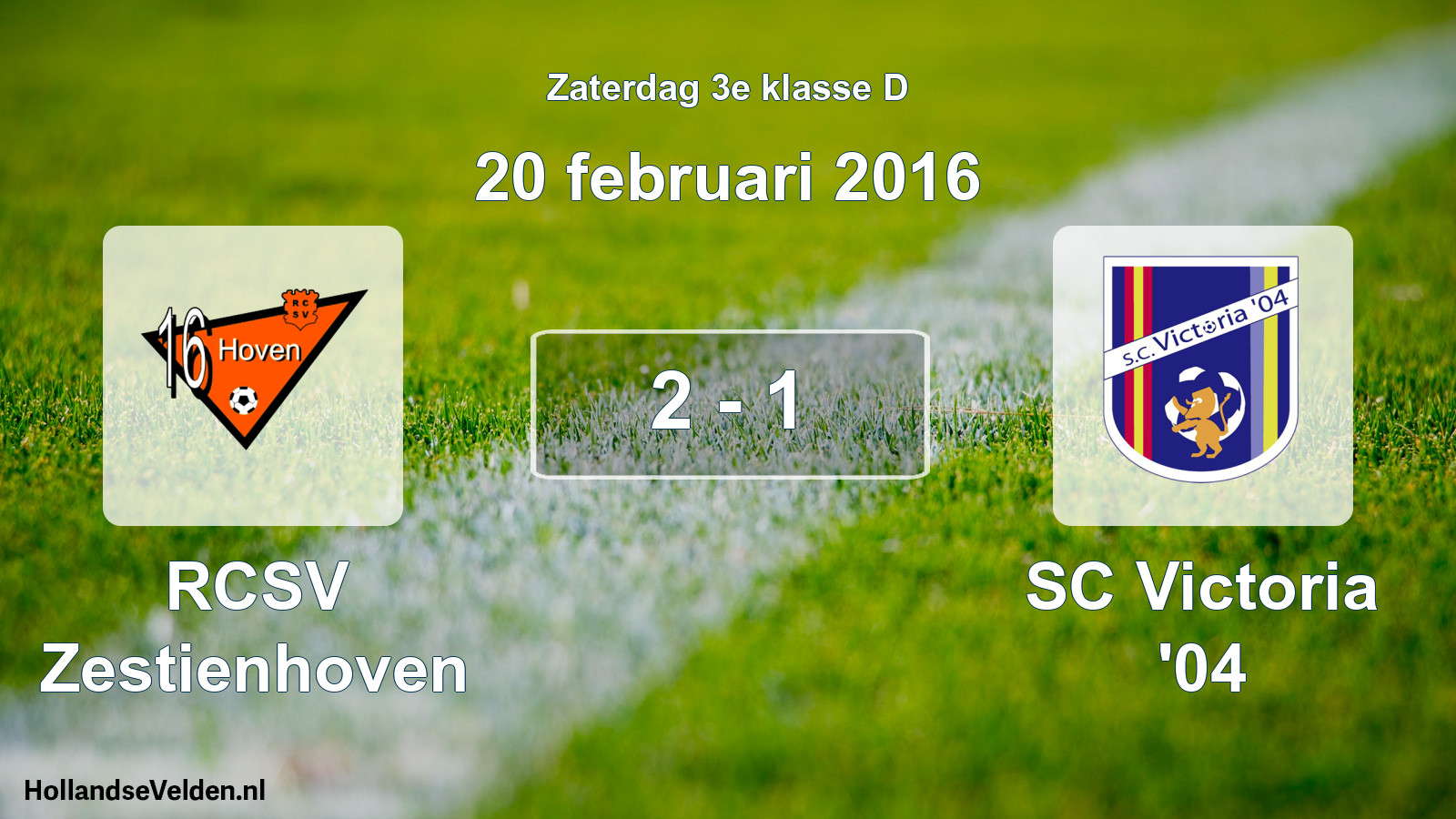 Total number of matches played: RCSV Zestienhoven - SC Victoria '04 2 - 1 (20 February 2016)