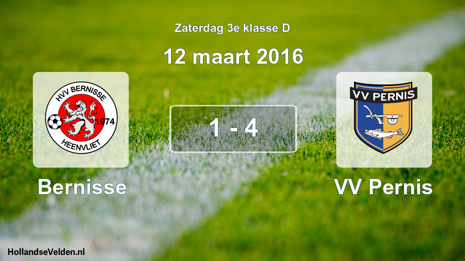 Total number of matches played: Bernisse - VV Pernis 1 - 4 (12 March 2016)