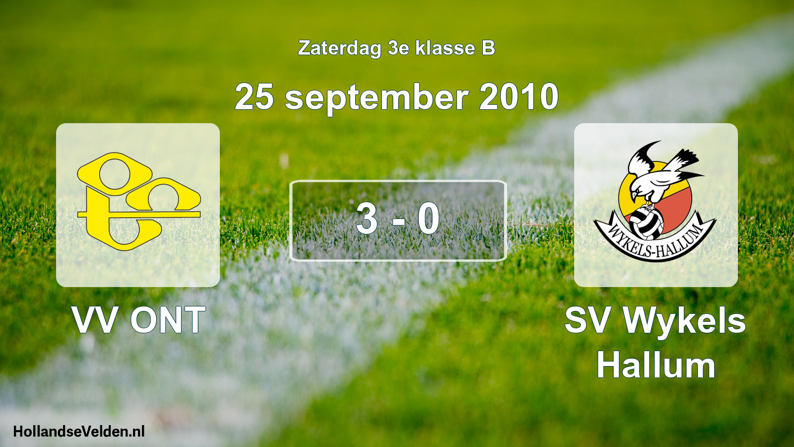 Total number of matches played: VV ONT - SV Wykels Hallum 3 - 0 (25 September 2010)